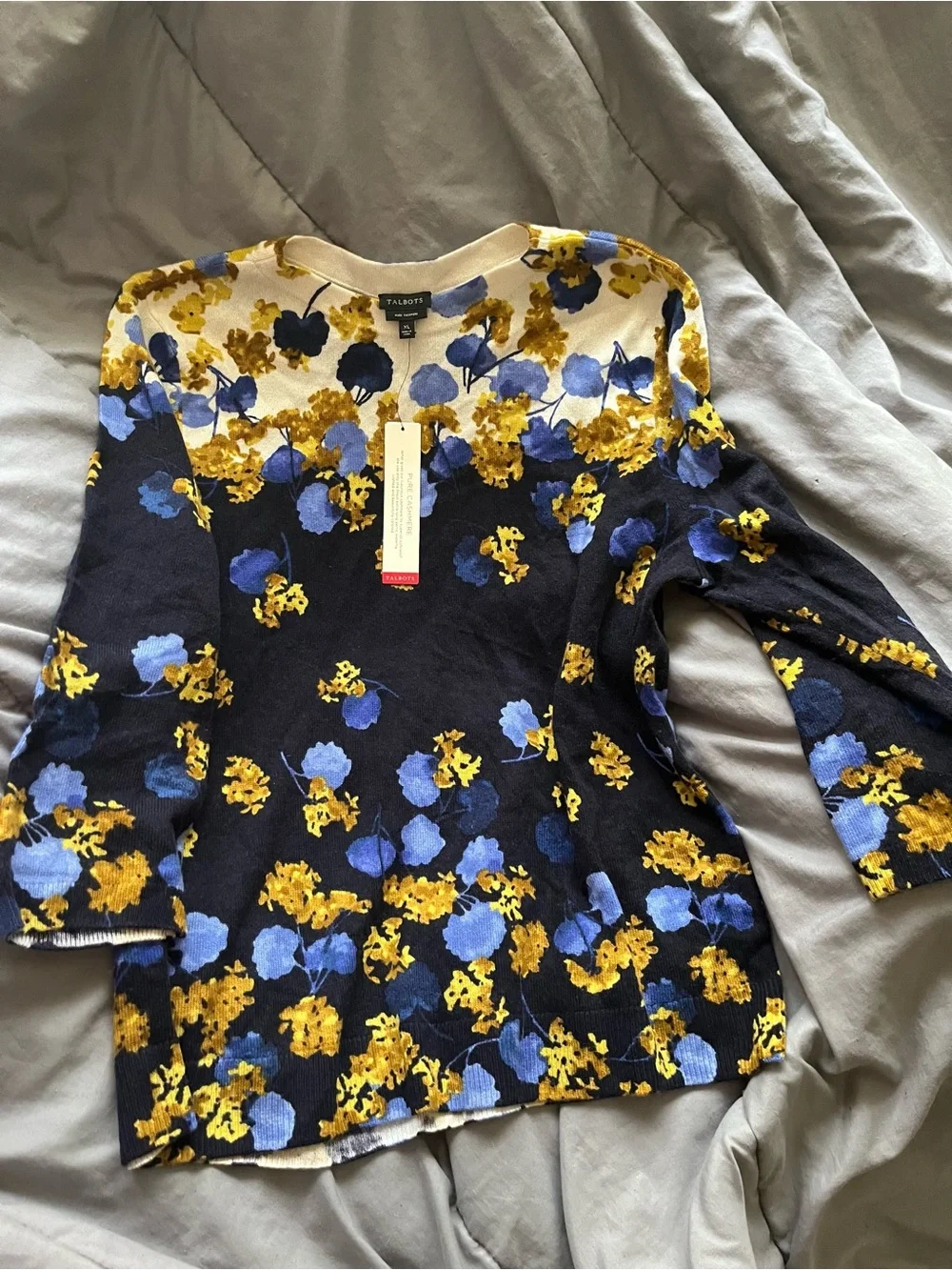 Talbots Audrey Floral Cashmere Sweater NWT - Picture 1 of 5